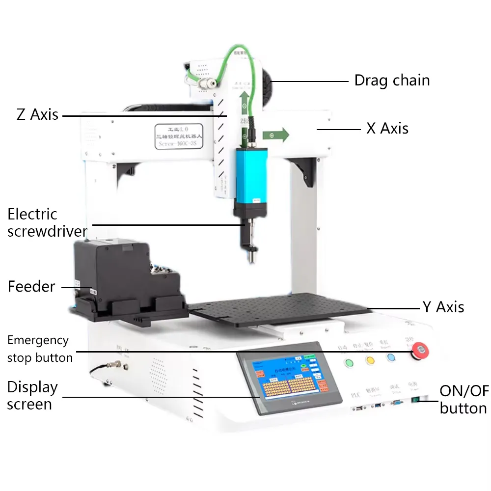 3 Axis Automatic Screw Locking Machine with Single Station