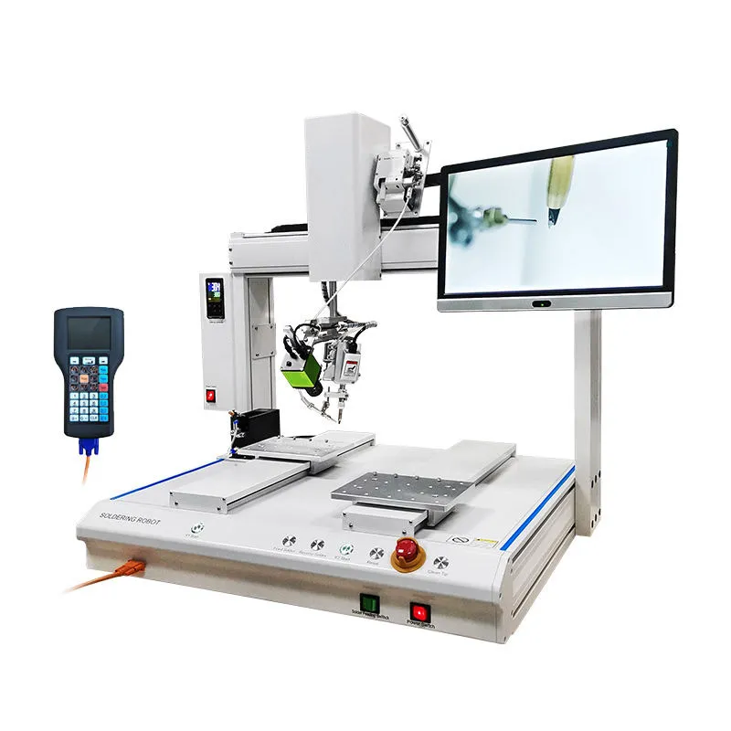 Desktop Double Station 4-Axis Automatic SMD Soldering Machine with Vision