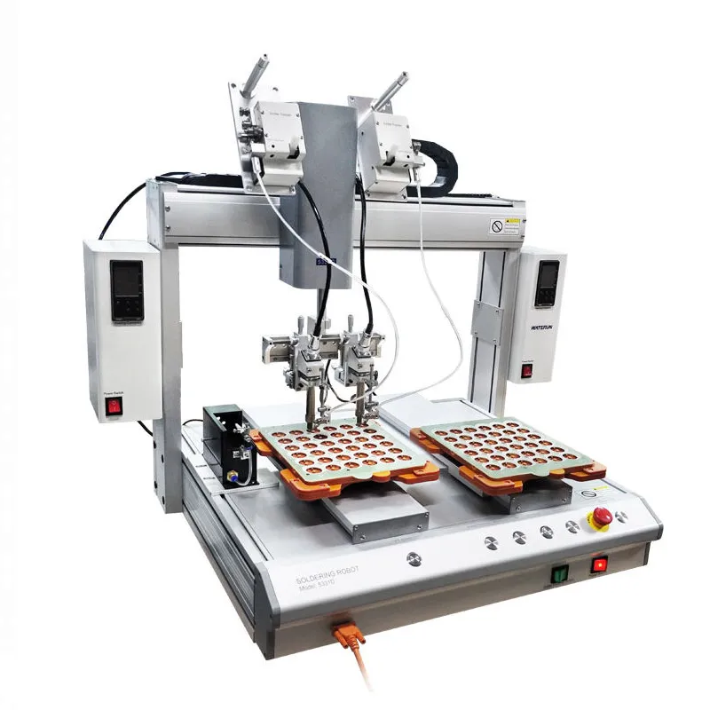 Five Axes Automatic HDMI Cable/Mobile Data Cable/USB Soldering Machine with Dual Soldering Heads,Dual Stations