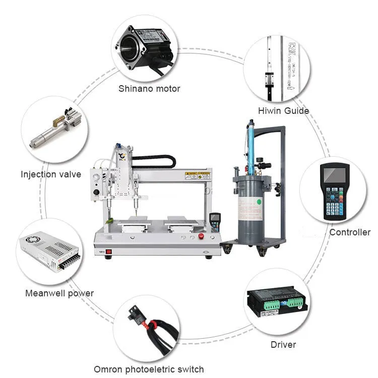 Desktop 3 Axis Automatic Sealant Dispensing Machine with Double Head Double Station